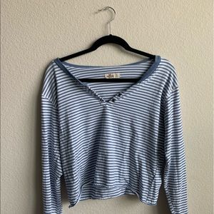 Hollister Striped Cropped Long Sleeve